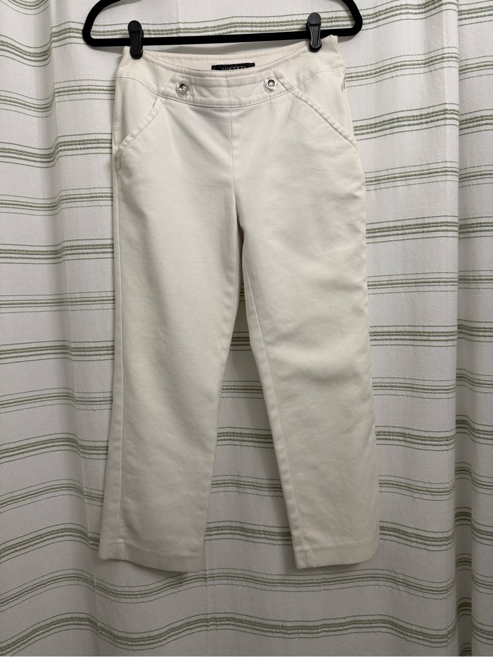 Kasper Cream Ankle-Length Pull-On Pants